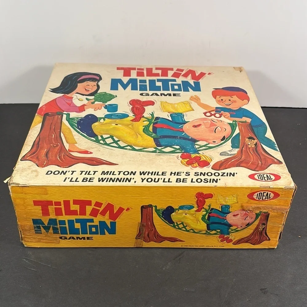 Vintage 1969 Tiltin’ Milton Game by Ideal – Balance Skill Game with Pieces